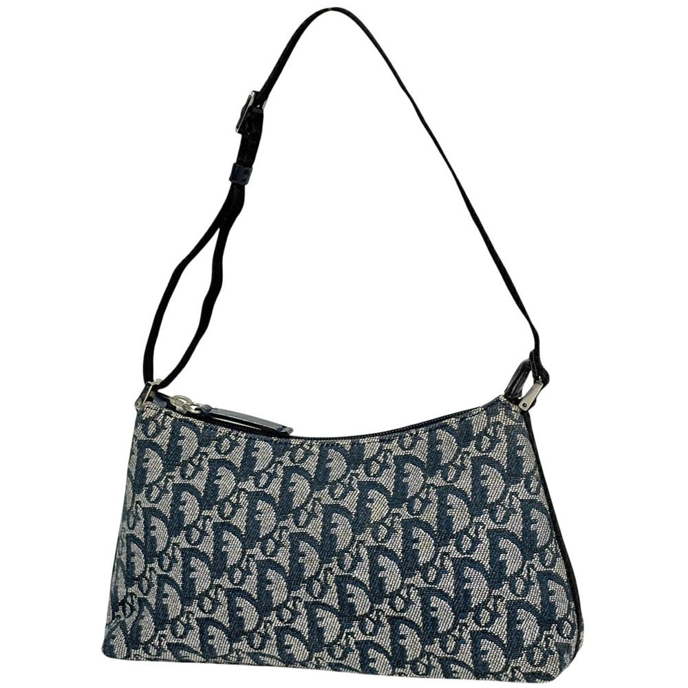 Christian Dior Trotter shoulder bag canvas Navy Blue black